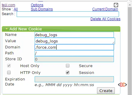 Chrome Cookie Manager Example