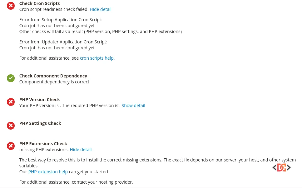 Magento Web Updater Error Example