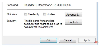 Unblock DLL Properties