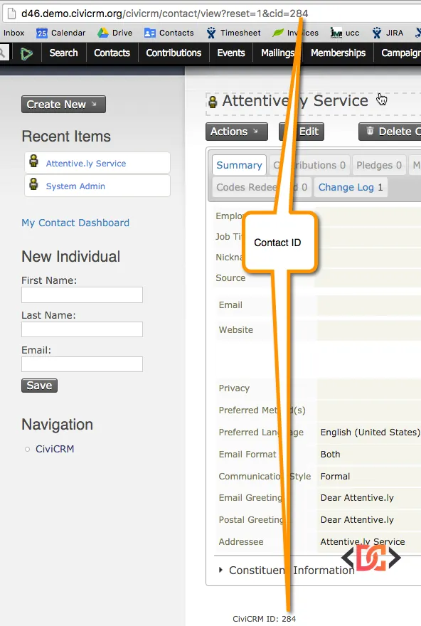 Finding the Contact ID