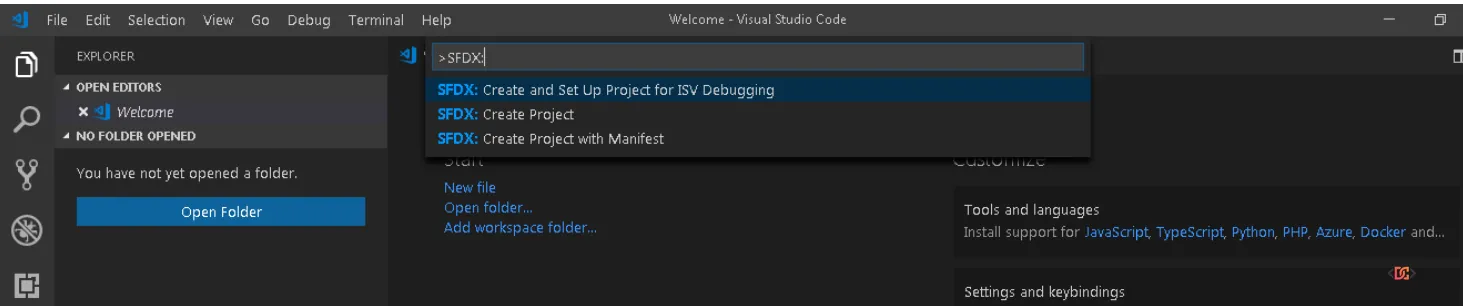 SFDX commands missing in palette