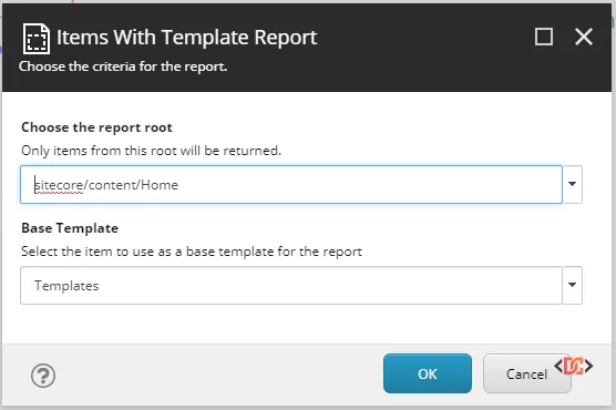 Sample Report Dialog