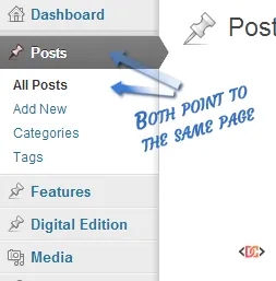 Desired professional menu structure