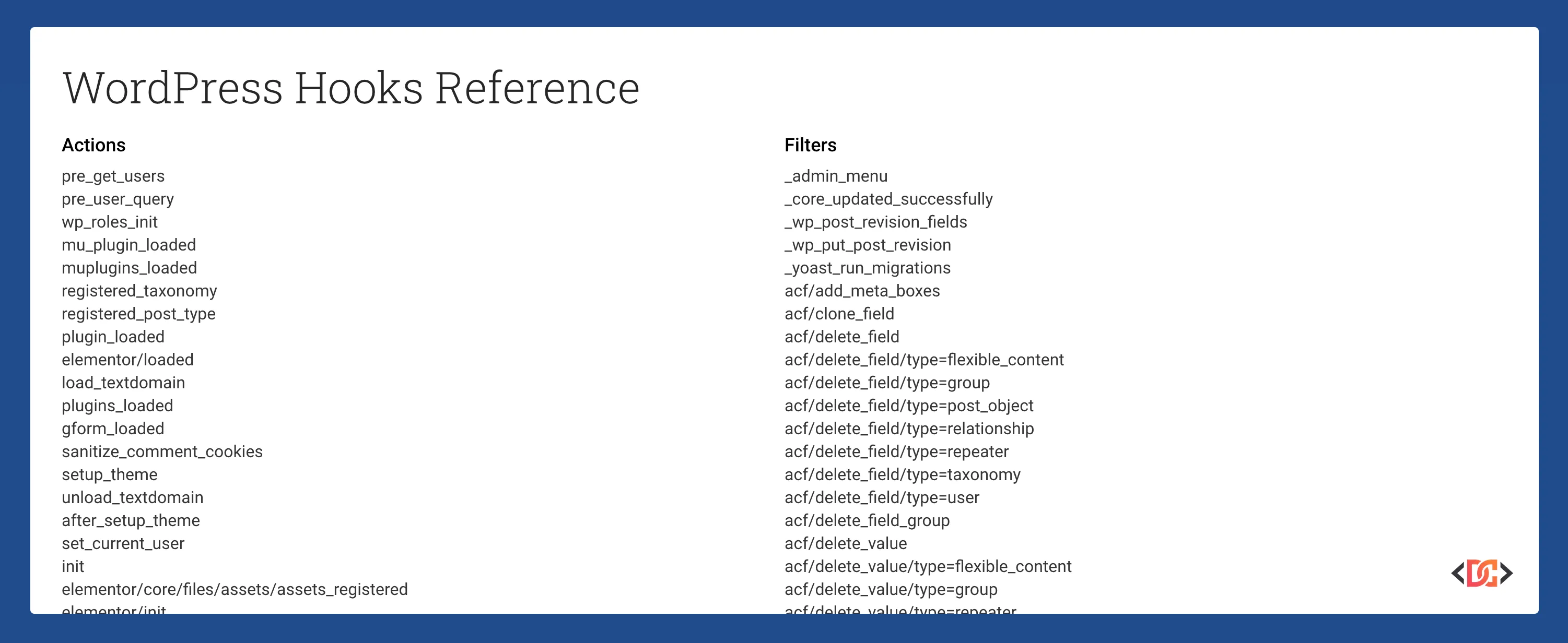Hook Reference Output